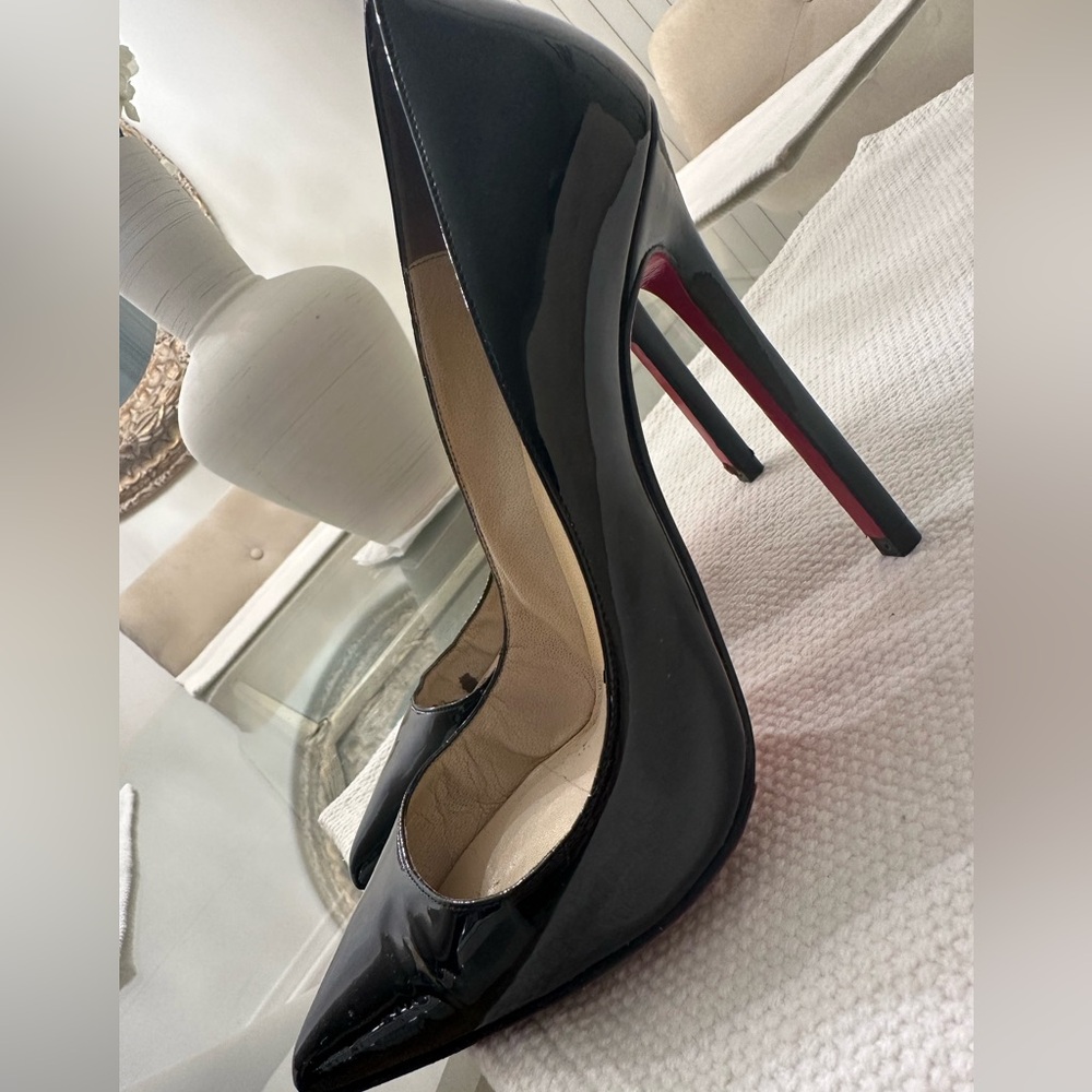 Christian Louboutin Pigalle Black Patent Leather Pumps - 100mm